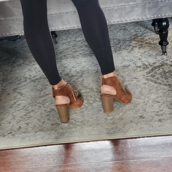 COPY - Brown suede lace up ankle booties - Picture 10 of 16